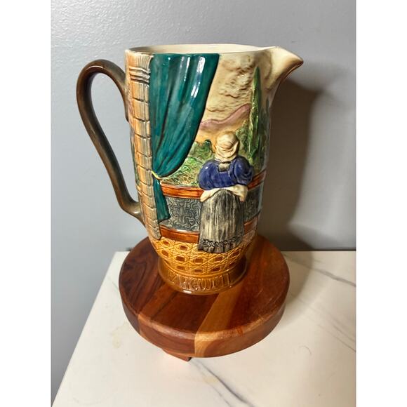 Beswick England “Romeo & Juliet” 1214 Pitcher – Large Hand-Painted Jug – As is - Picture 3 of 10